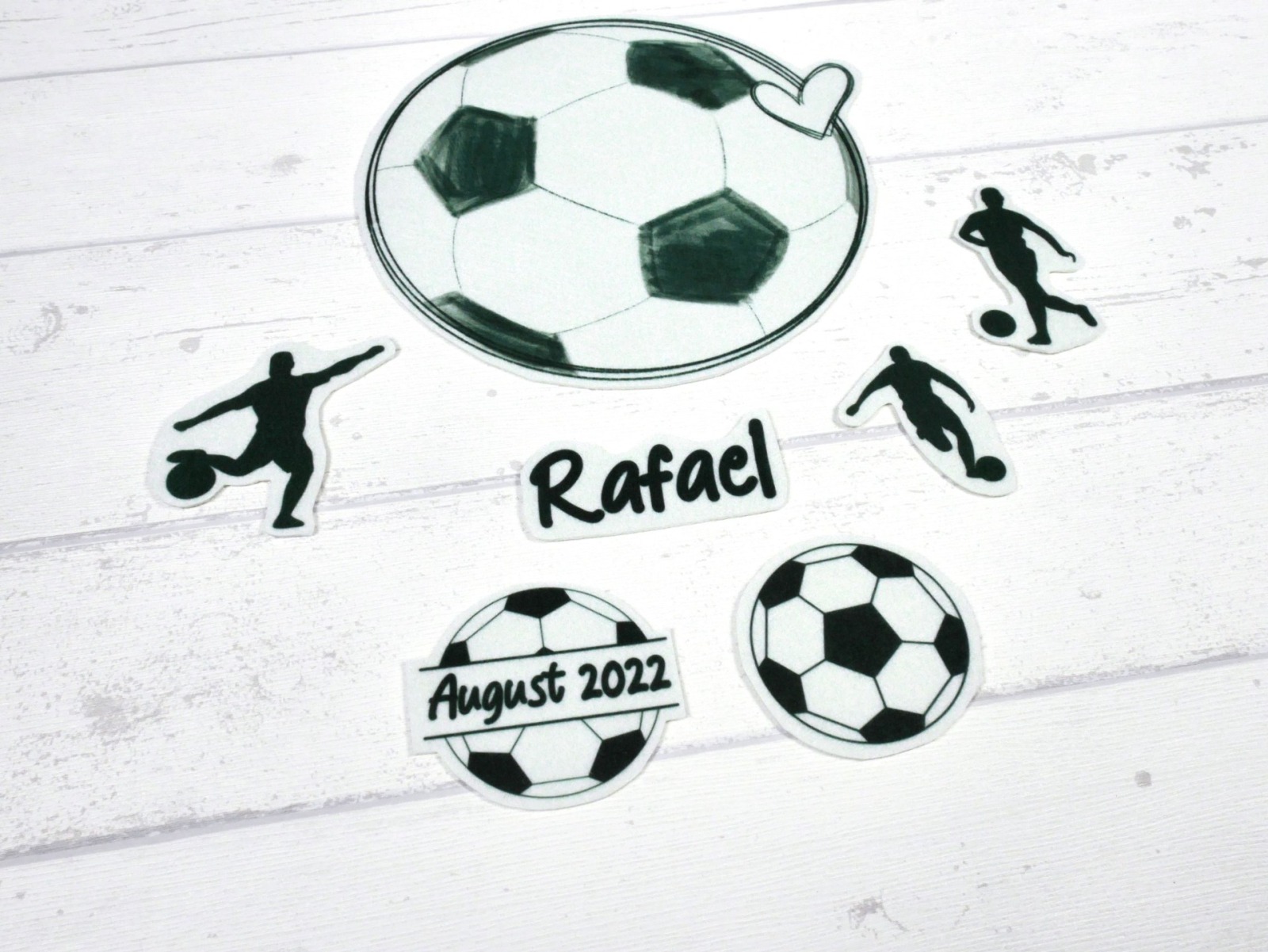 Aufnäher Set Fußball mit Name personalisiert für Schultüte Junge 3