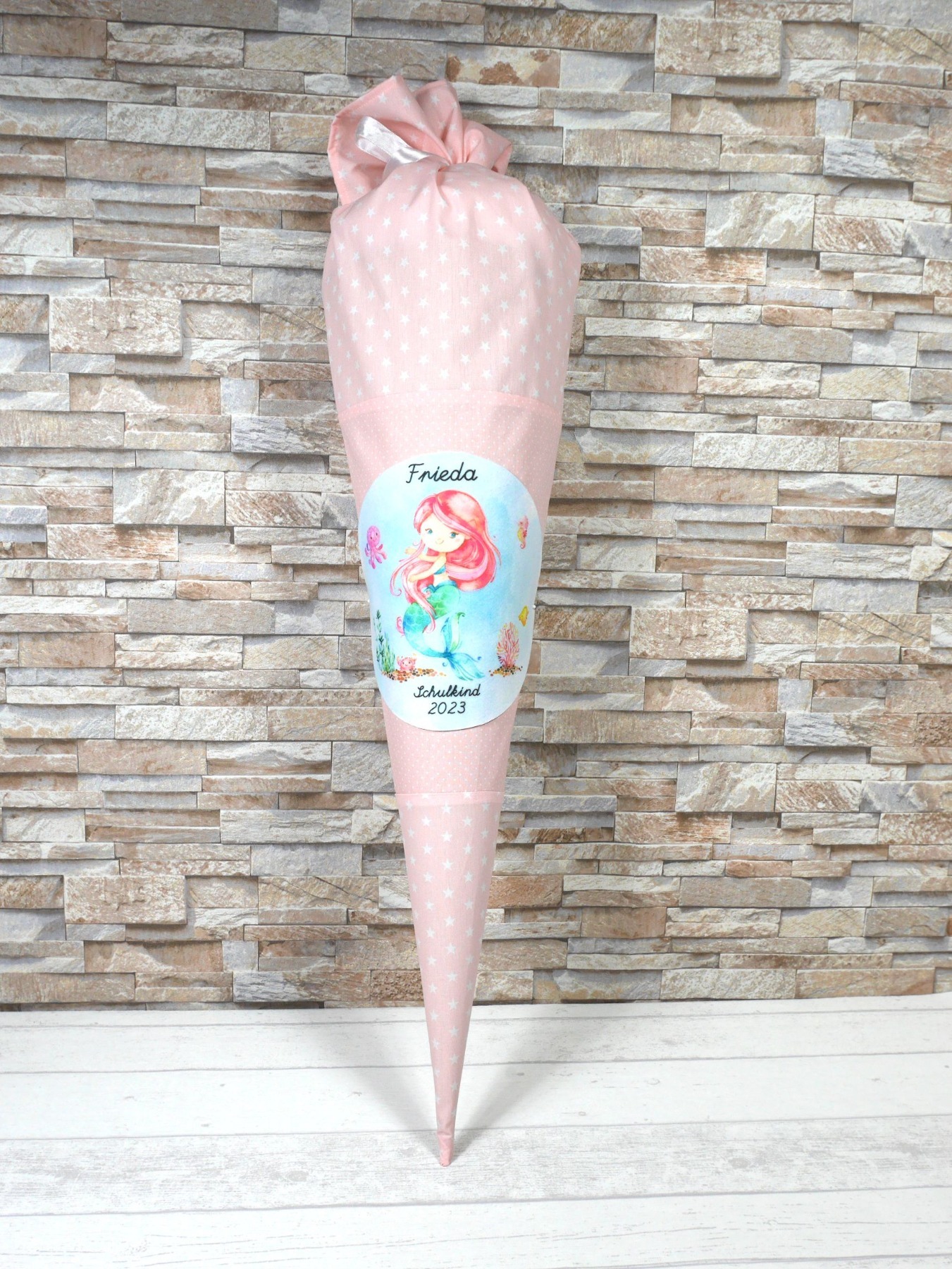 Schultüte aus Stoff mit Name Meerjungfrau Zuckertüte 70cm oder 85cm 5