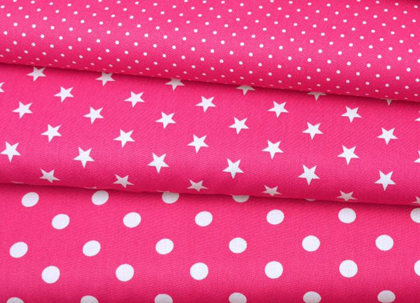 Stoffpaket Baumwolle Sterne, Punkte &amp; Tupfen pink 2