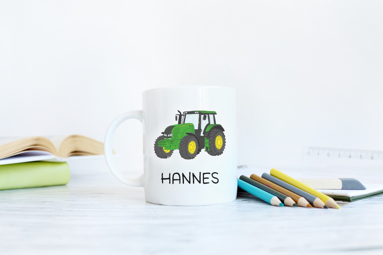 Personalisierte Tasse mit Name Traktor Geschenk Trekker