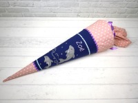 Schultüte Delfin blau rosa Stoff Zuckertüte 70cm oder 85cm 3