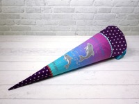 Schultüte Delfin Zuckertüte aus Stoff Farbverlauf