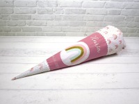 Schultüte Regenbogen Stoff Zuckertüte mit Name 70cm oder 85cm Mädchen