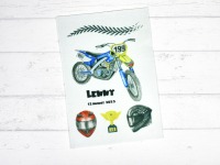 Aufnäher Set Motorrad mit Name personalisiert für Schultüte Motocross 5