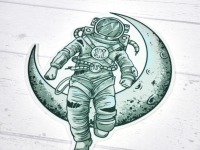 XXL Aufnäher Astronaut mit Name personalisiert für Schultüte Space 2