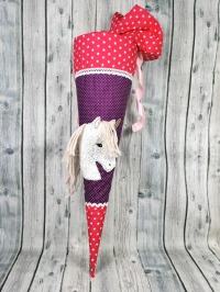 Schultüte Einhorn mit Name lila pink Zuckertüte Mädchen 70cm oder 85cm 4