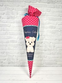 Schultüte aus Stoff Hund Stoff pink blau Zuckertüte Mädchen 70cm oder 85cm 5