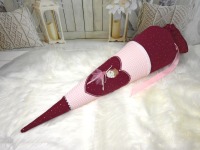 Schultüte aus Stoff bordeaux rosa mit Ballerina Mädchen 70cm oder 85cm 2