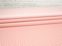 Stoffpaket Baumwolle Sterne, Punkte &amp; Streifen rosa 2