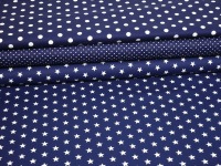 Stoffpaket Baumwolle Sterne, Punkte &amp; Tupfen marineblau