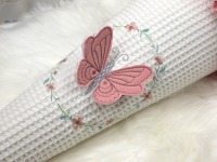 Schultüte aus Waffelstoff und Musselin Schmetterling ivory rosa aus Stoff mit Name Schmetterlinge