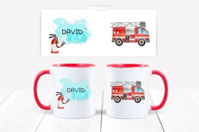 Personalisierte Tasse mit Name Feuerwehr Tasse mit Spruch Geschenk Junge