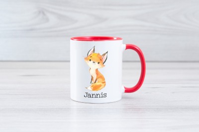 Personalisierte Tasse mit Name Fuchs Tasse mit Spruch Geschenk rot
