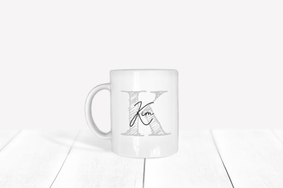 Personalisierte Tasse mit Name Buchstabe Keramik Geschenk