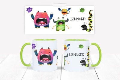 Personalisierte Tasse mit Name Monster Tasse mit Spruch Geschenk