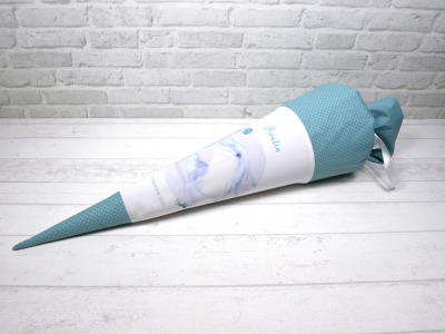Delfin Schultüte aus Stoff 70cm mit Name blau