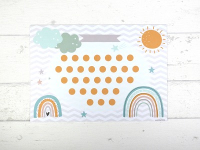 Belohnungstafel Regenbogen Belohnungskarte Kinder inkl Sticker