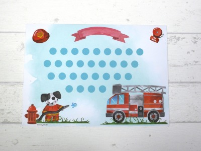 Belohnungstafel Feuerwehr Belohnungskarte Kinder inkl Sticker