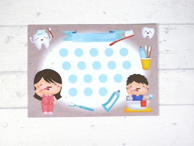 Belohnungstafel Zähneputzen Belohnungskarte Kinder inkl Sticker