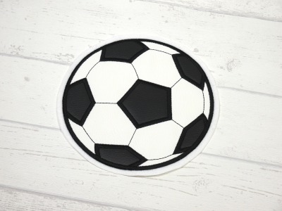 XXL Aufnäher Fußball aus Kunstleder Applikation Schultüte Patch