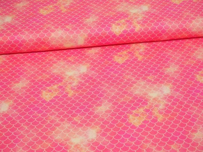 Baumwollstoff Schuppenmuster pink Batik - Designerstoff