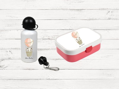 Brotdose mit Name Pandabär Trinkflasche personalisiert