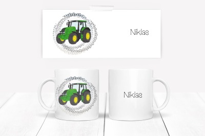 Personalisierte Tasse mit Name Traktor Geschenk Trekker