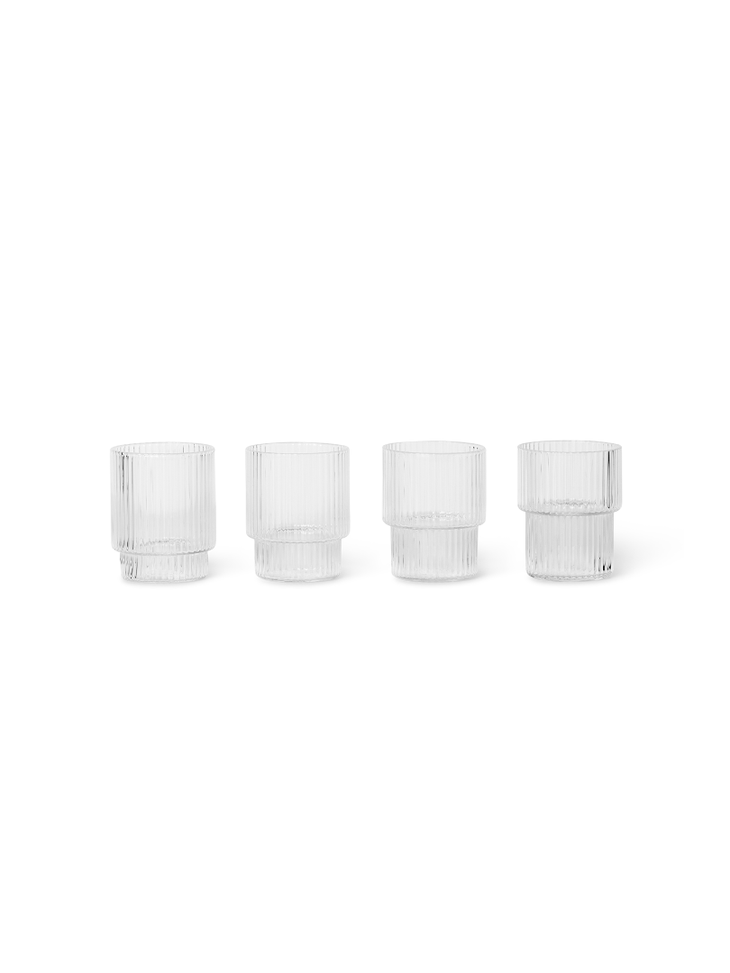 Gläser Ripple Glass Small Clear Set of 4 von ferm LIVING