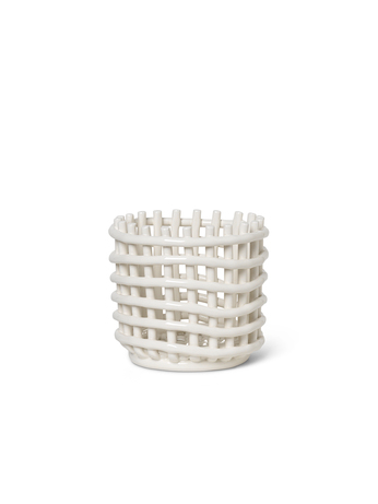 Ceramic Basket Off White Small von ferm LIVING