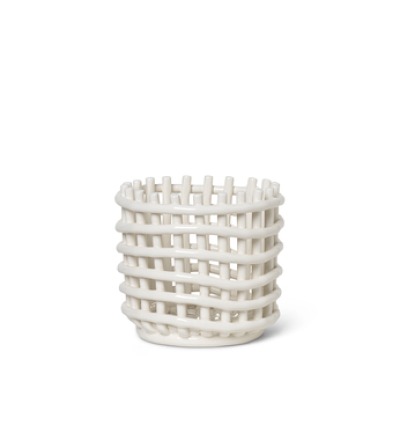 Ceramic Basket Off White Small von ferm LIVING - ferm Living