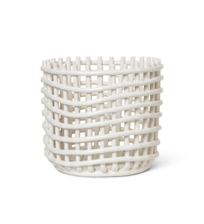 Ceramic Basket Large Off White von ferm LIVING - ferm Living