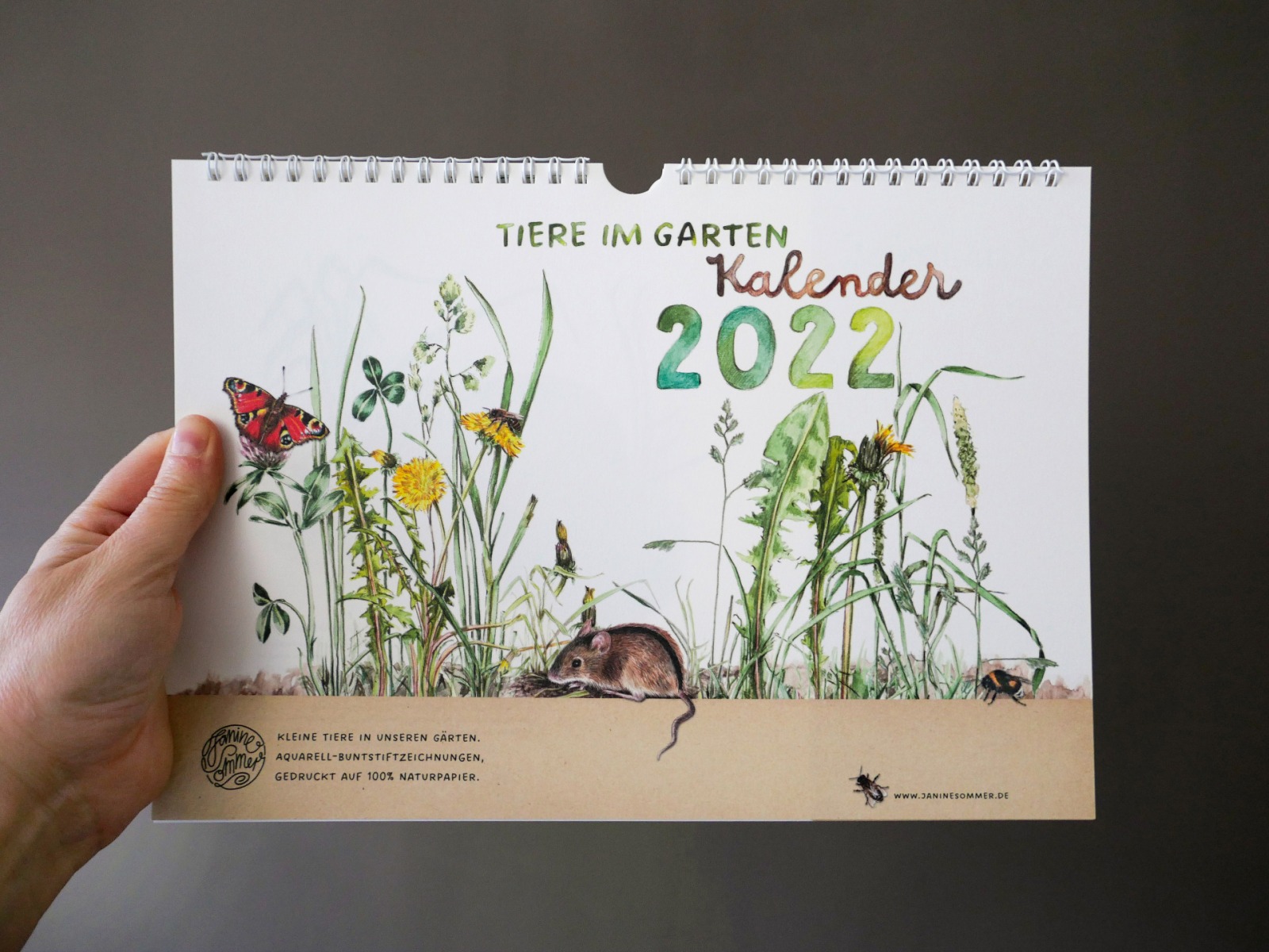 Tiere im Garten Kalender 2022 Wandkalender Tierkalender Kunstkalender 7
