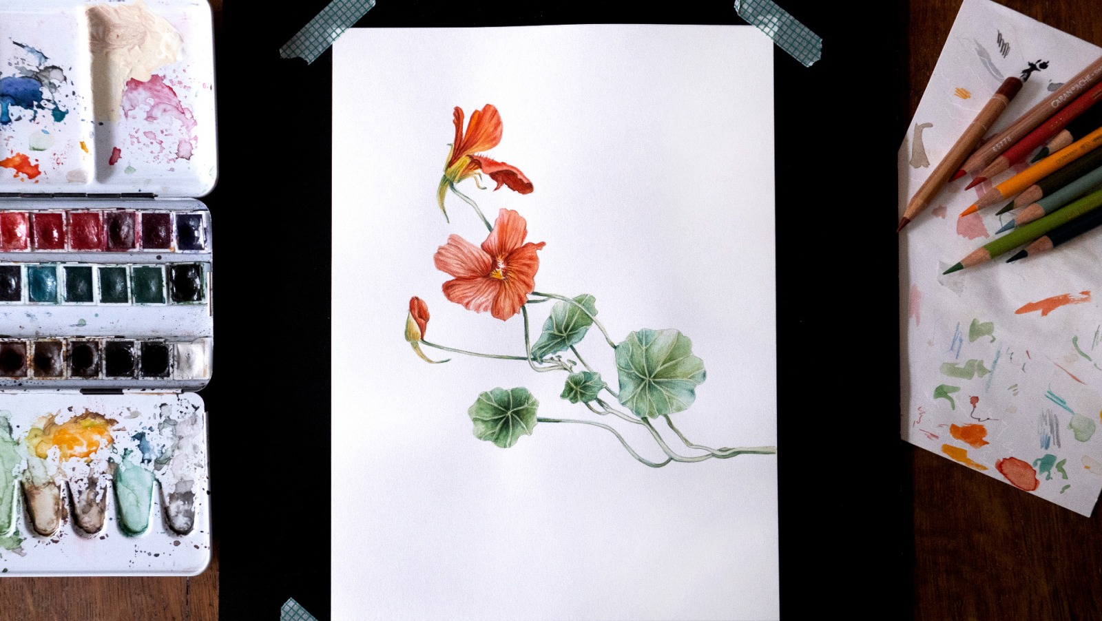 Grußkarte Kapuzinerkresse Blumengrußkarte 3