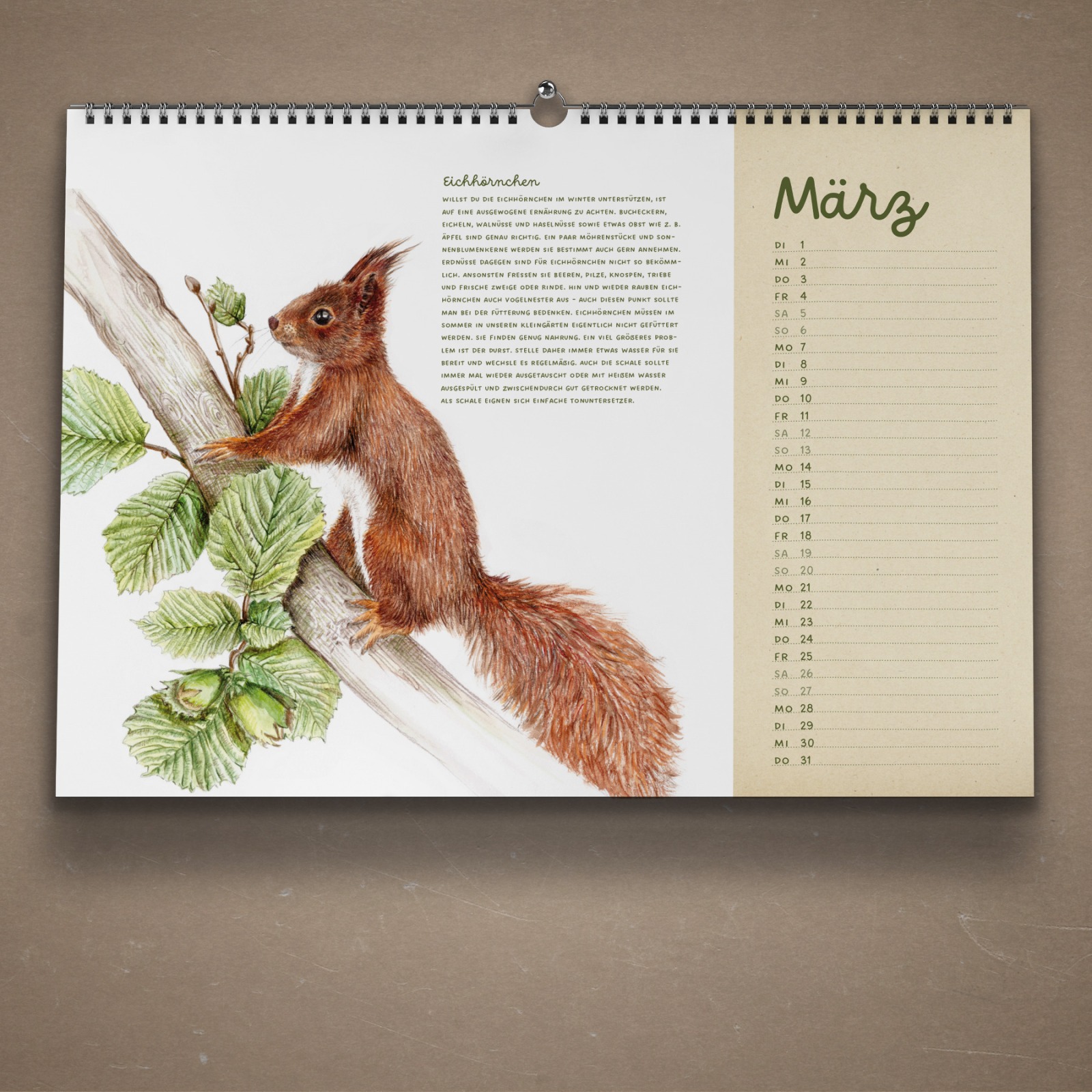 Tiere im Garten Kalender 2022 Wandkalender Tierkalender Kunstkalender 3