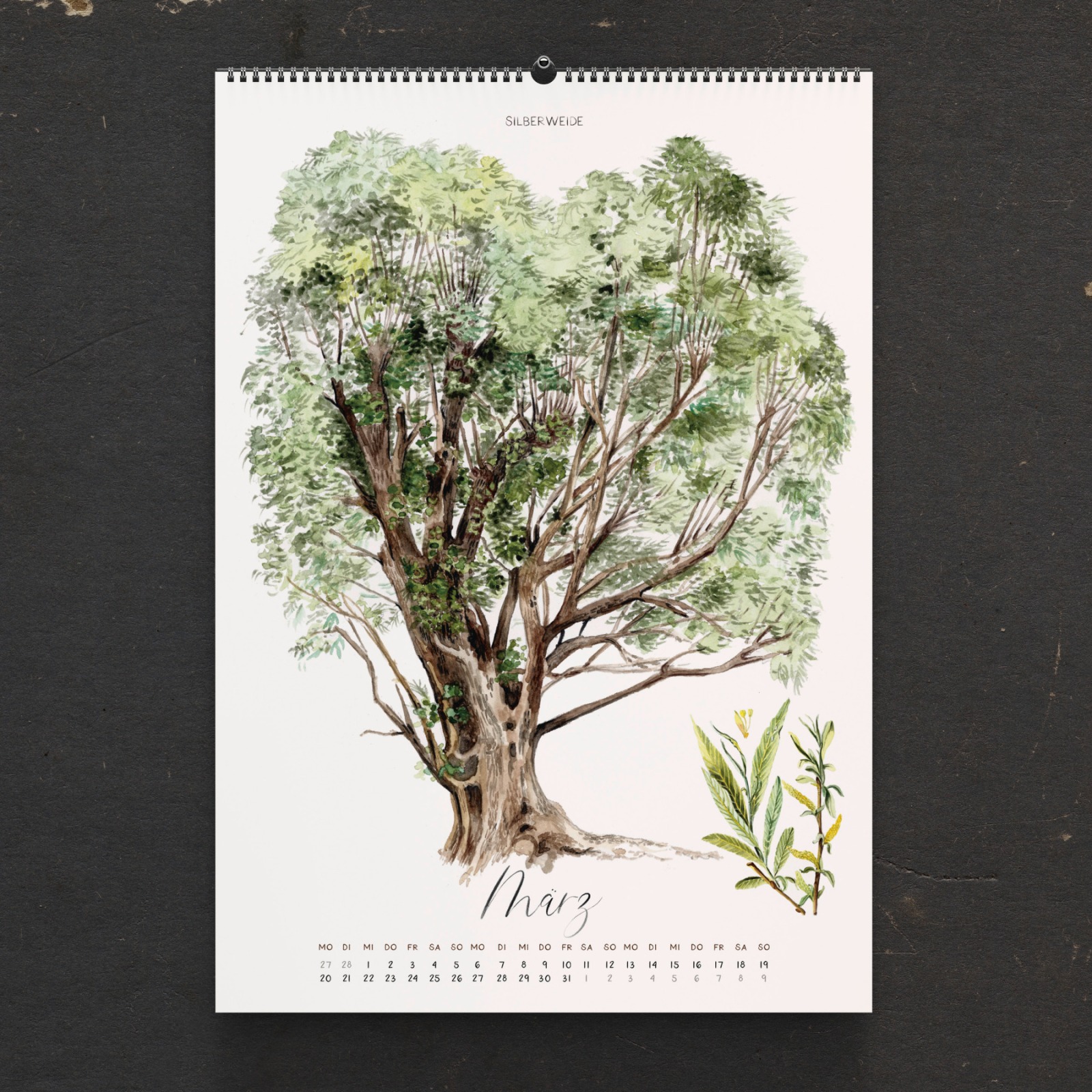 Bäume Kalender 2023 Wandkalender Illustrierter Kalender Kunstkalender 2