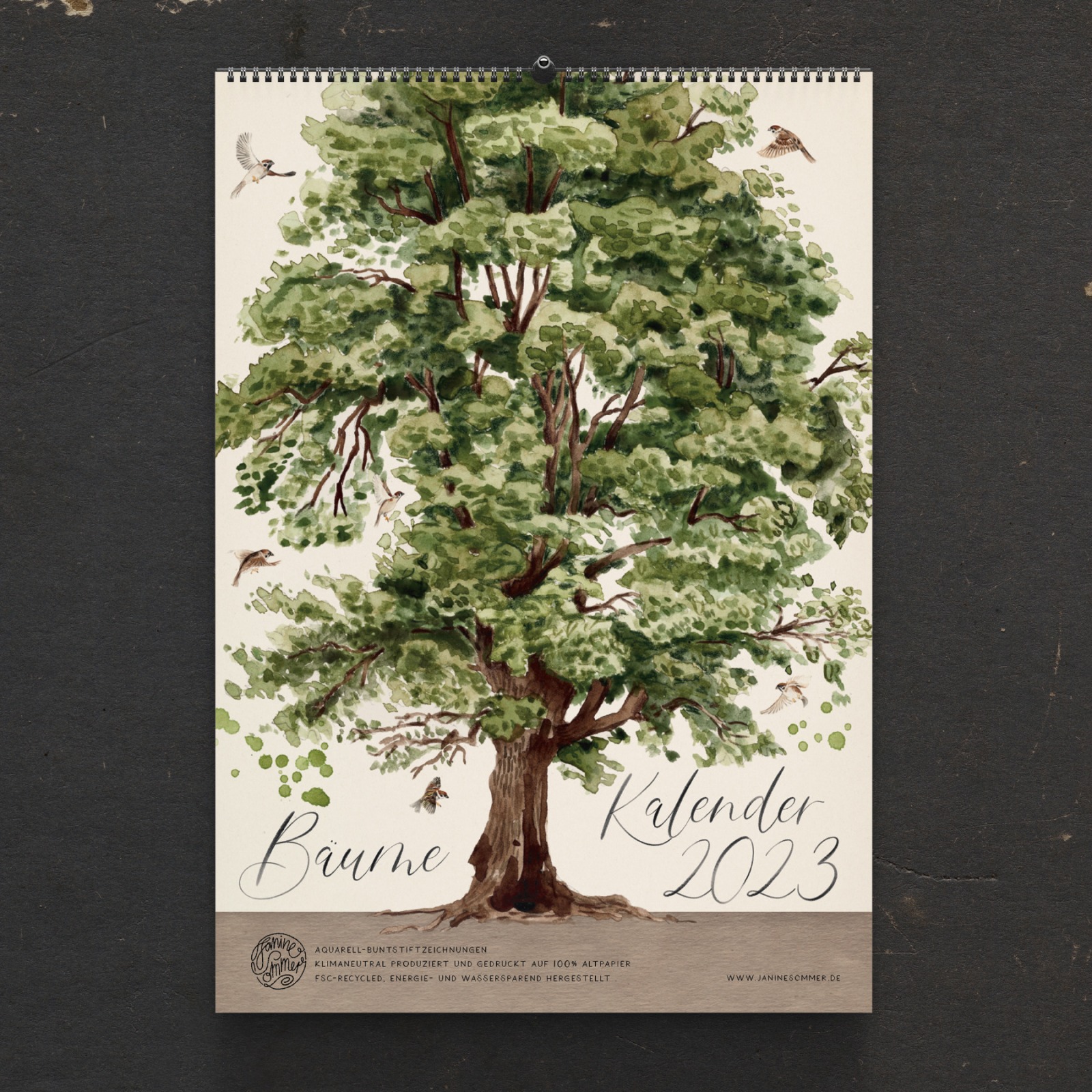 Bäume Kalender 2023 Wandkalender Illustrierter Kalender Kunstkalender