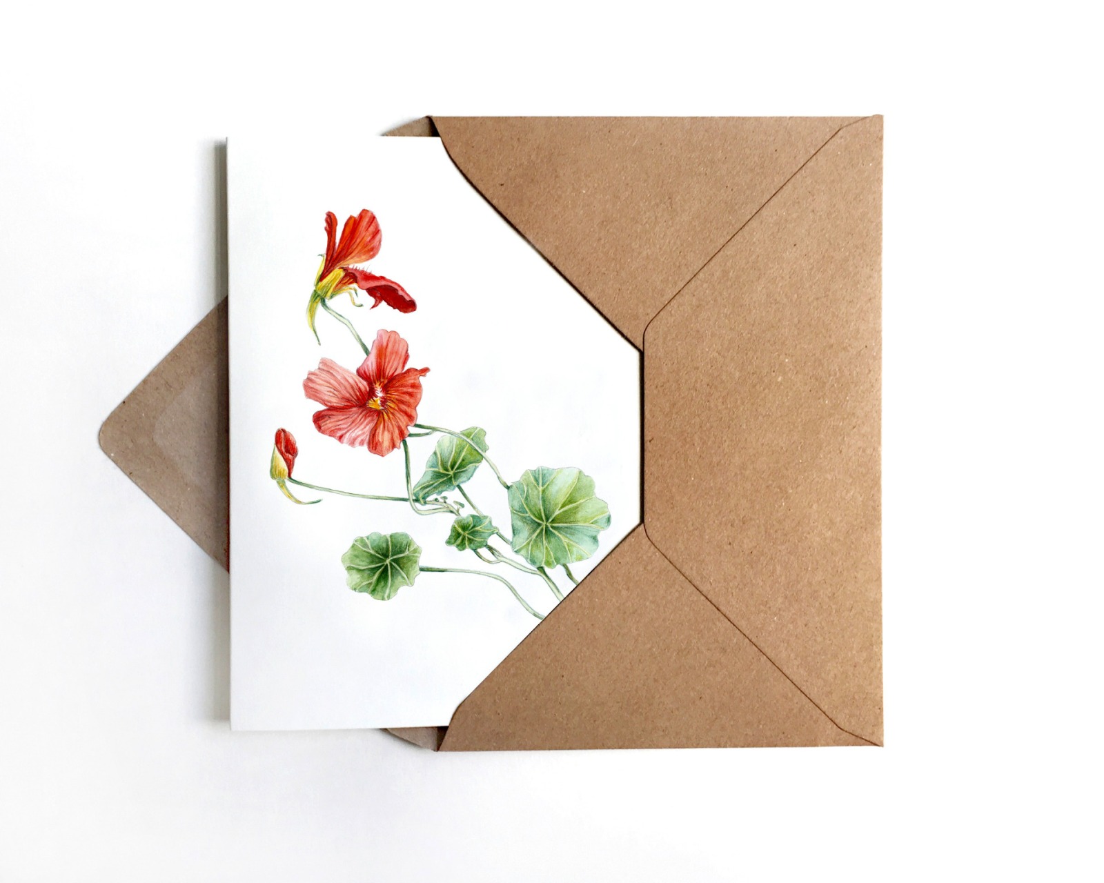 Grußkarte Kapuzinerkresse Blumengrußkarte