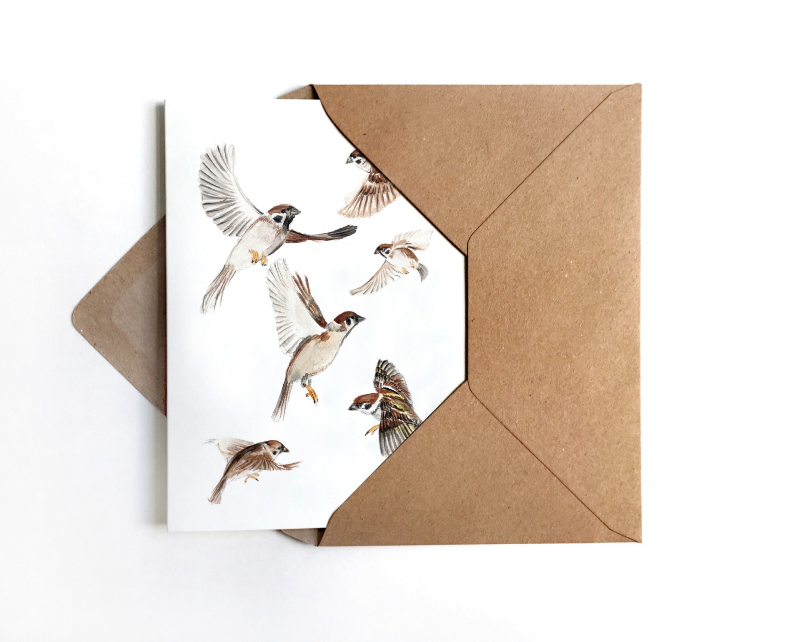 Grußkarte Berliner Spatzen Karte mit Vögeln