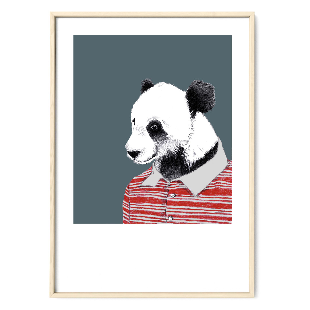 Panda, Fine Art Print, Giclée Print, Poster, Kunstdruck, Zeichnung