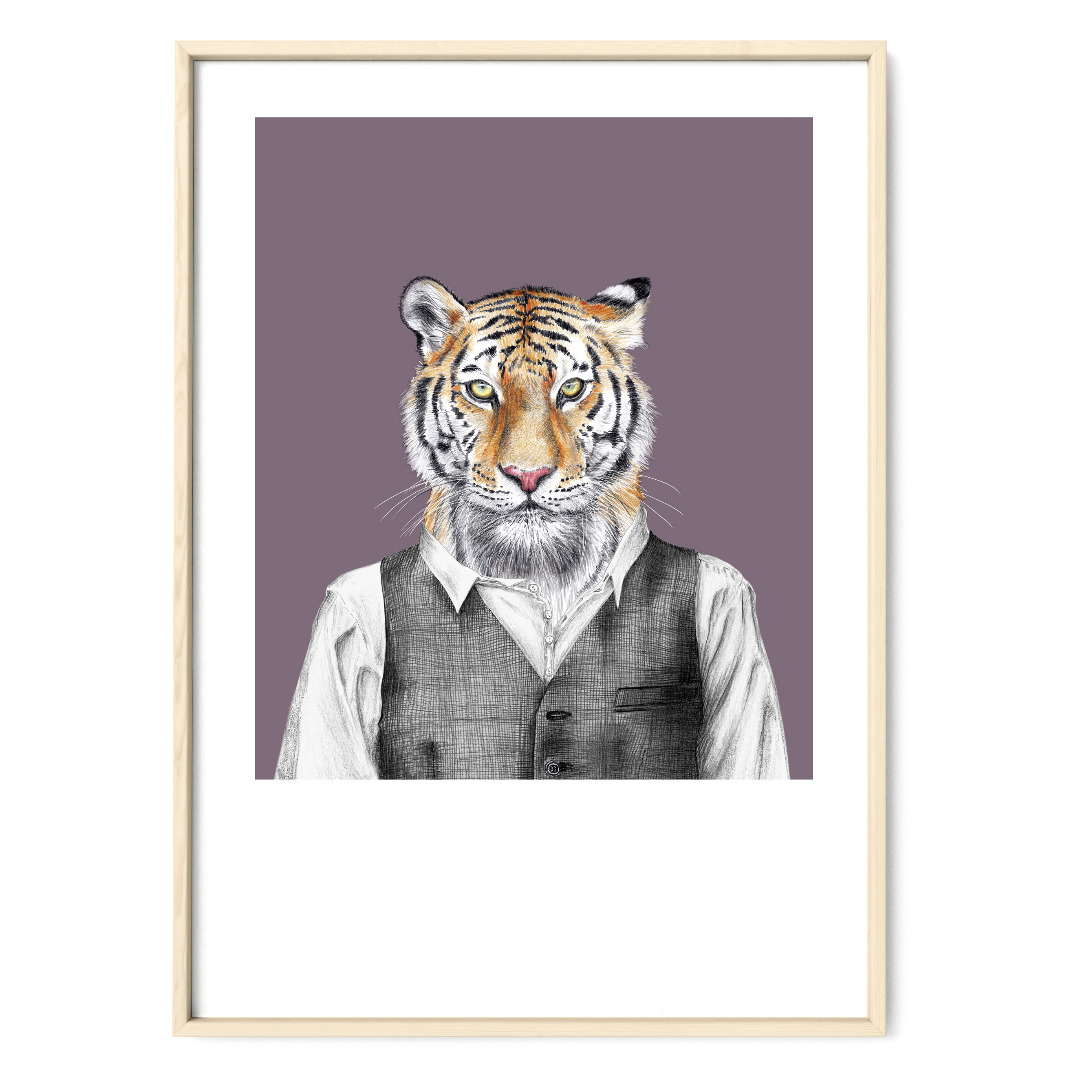 Tiger Poster Kunstdruck Zeichnung
