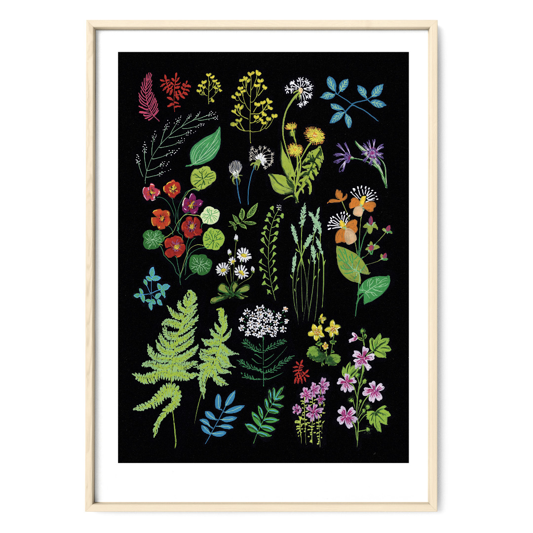 Wald und Wiesenblumen Poster Kunstruck DIN A3