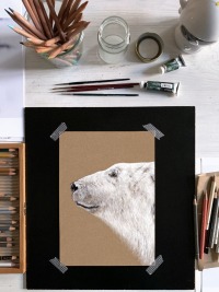 Polarbär, Eisbär, Fine Art Print, Giclée Print, Poster, Kunstdruck, Zeichnung 2