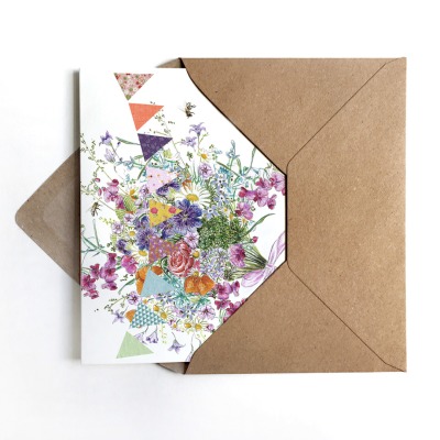 Grußkarte Sommerblumen, Grußkarte - inkl. Umschlag