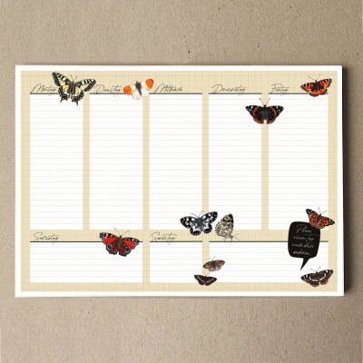 Wochenplaner Schmetterlinge DIN A5 - 50 Blatt, DIN A5