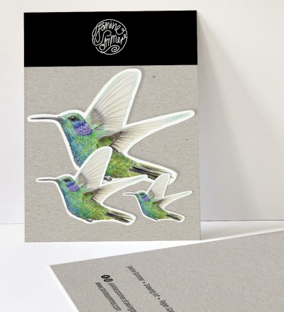 3 Sticker Kolibri - Outdooraufkleber vegan