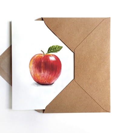 Grußkarte Apfel Apfelkarte - inkl Umschlag