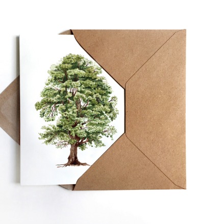 Grußkarte Lindenbaum Karte mit Baum - inkl Umschlag