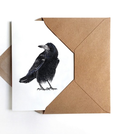 Grußkarte Rabe Karte mit Vogel - inkl Umschlag