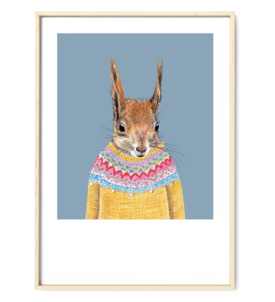 Ein Eichhörnchen wie du und ich Fine Art Print Giclée Print Poster Kunstdruck Zeichnung - Mischtechnik Reproduktion