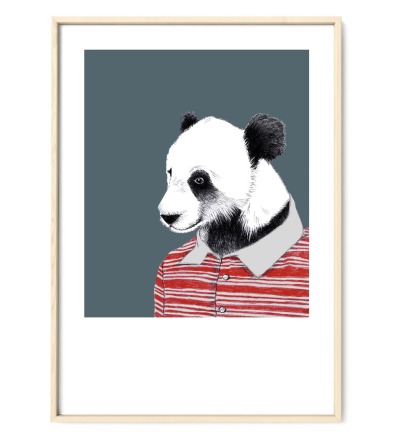 Panda Poster Kunstdruck Zeichnung - Buntstiftzeichnung Reproduktion